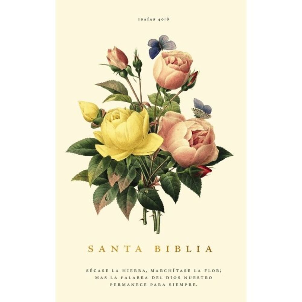 Rvr60, Santa Biblia, Premio Y Regalo, Letra Grande, Tapa Dura, Floral, Palabras